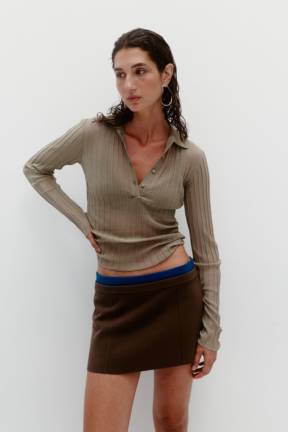 SHEER PINTUCK LONG SLEEVE