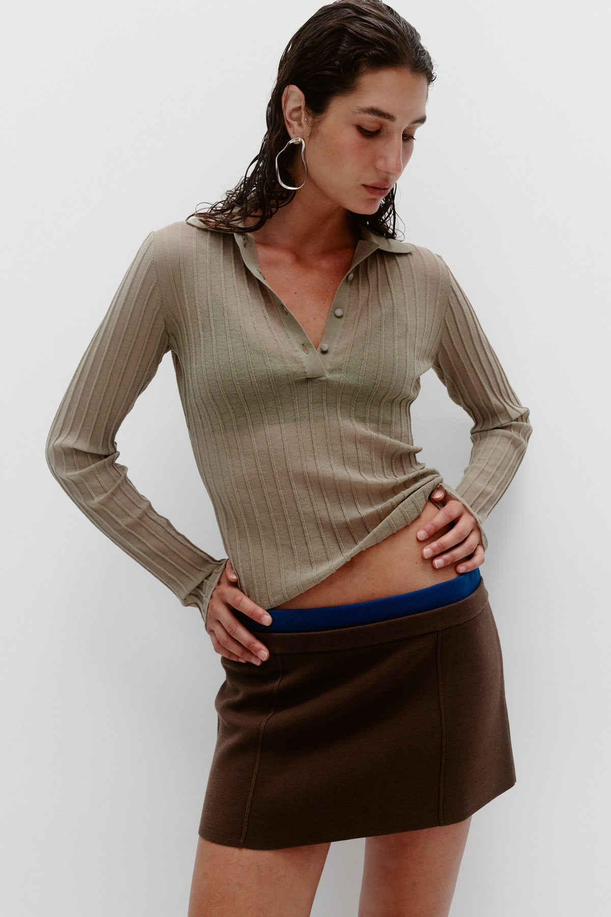 SHEER PINTUCK LONG SLEEVE