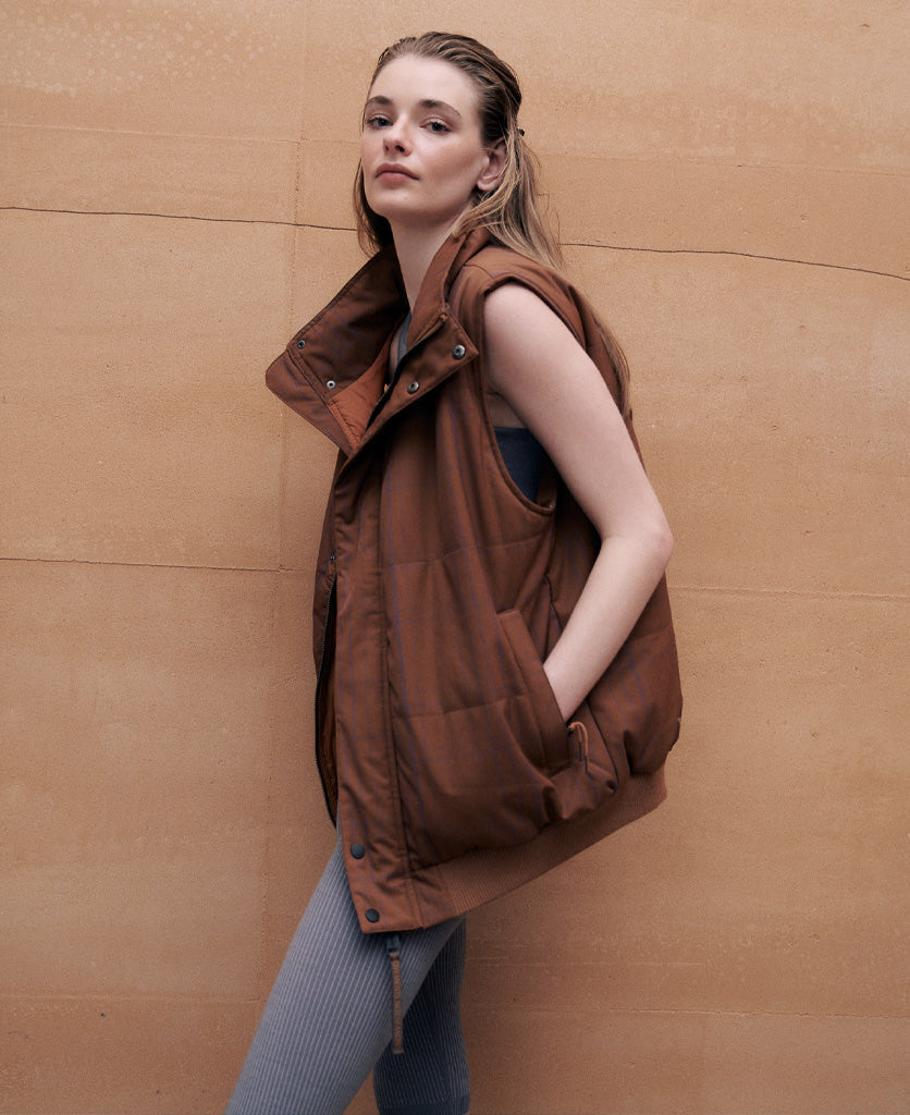 WOOL CHECK VEST