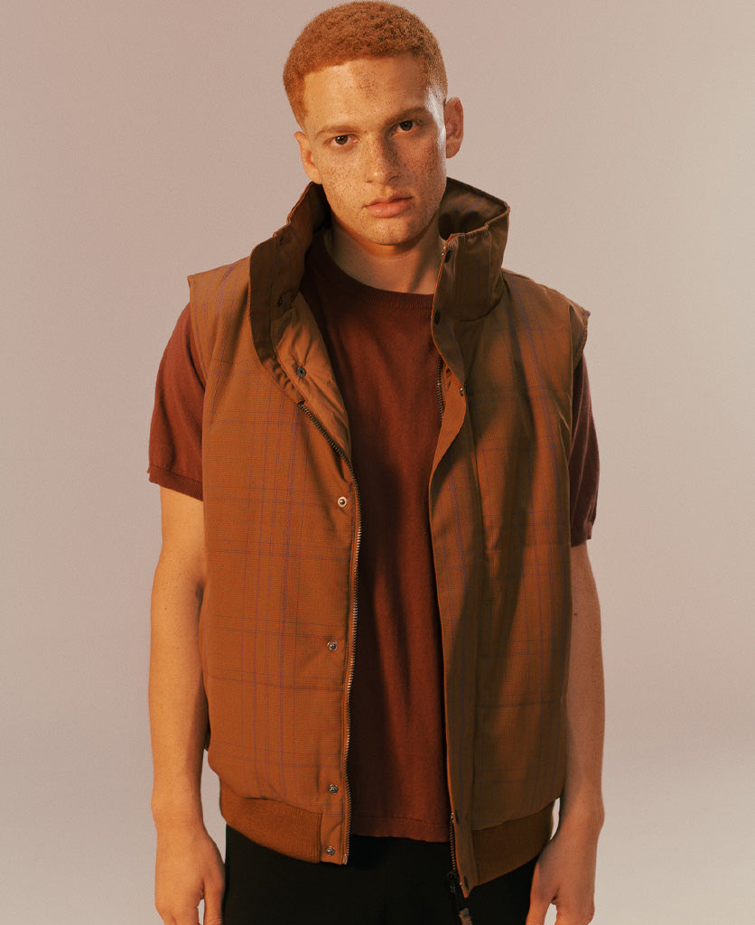 WOOL CHECK VEST