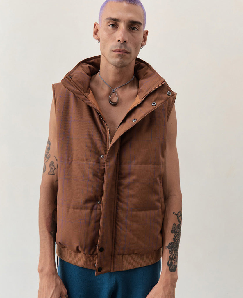 WOOL CHECK VEST