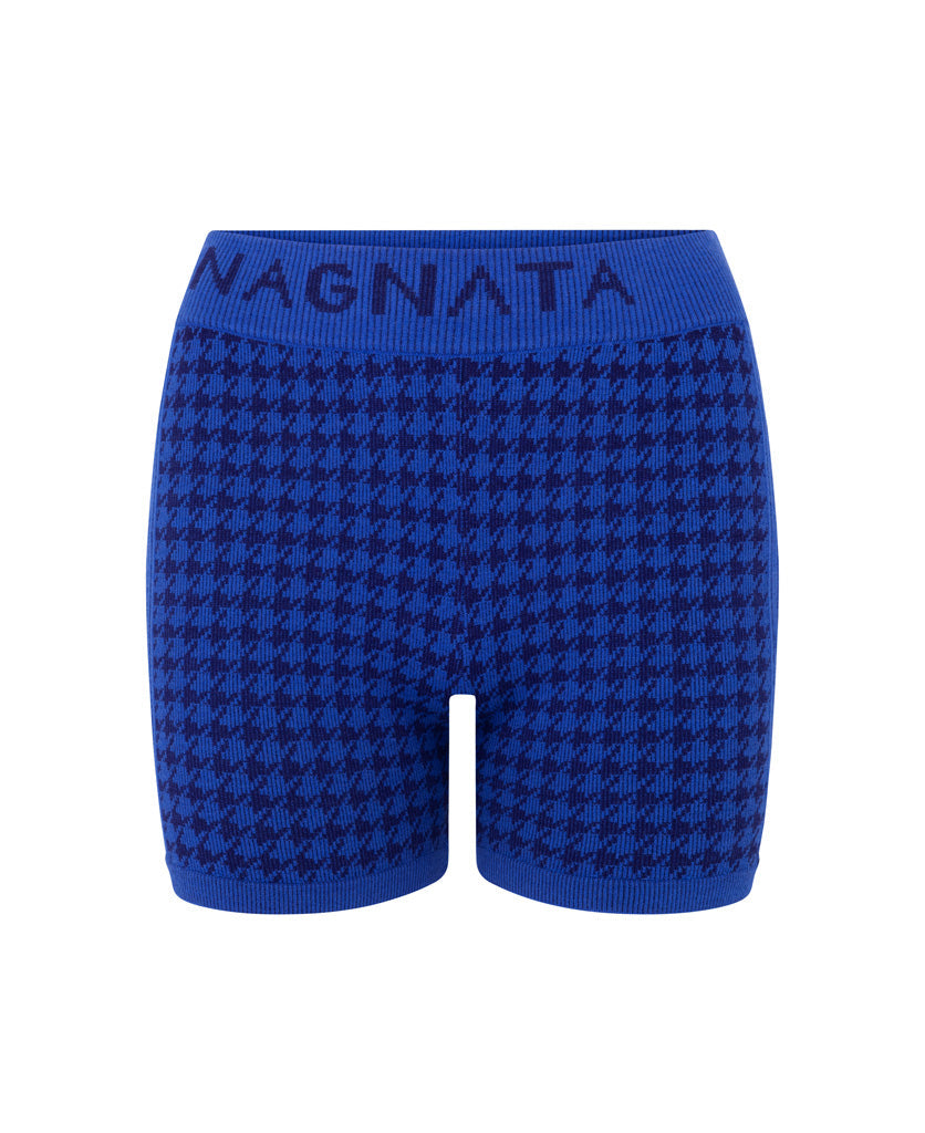 Checked Out Knit Short Navy And Cobalt Nagnata 5177