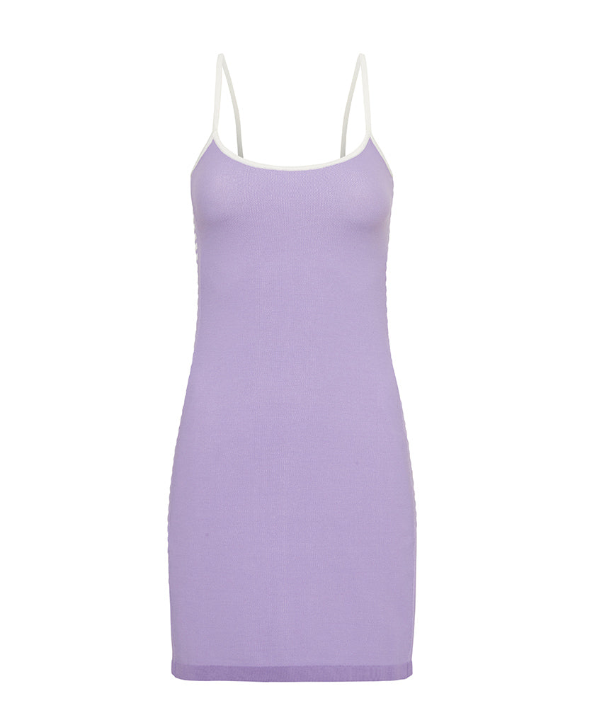 Organic cotton purple mini-dress