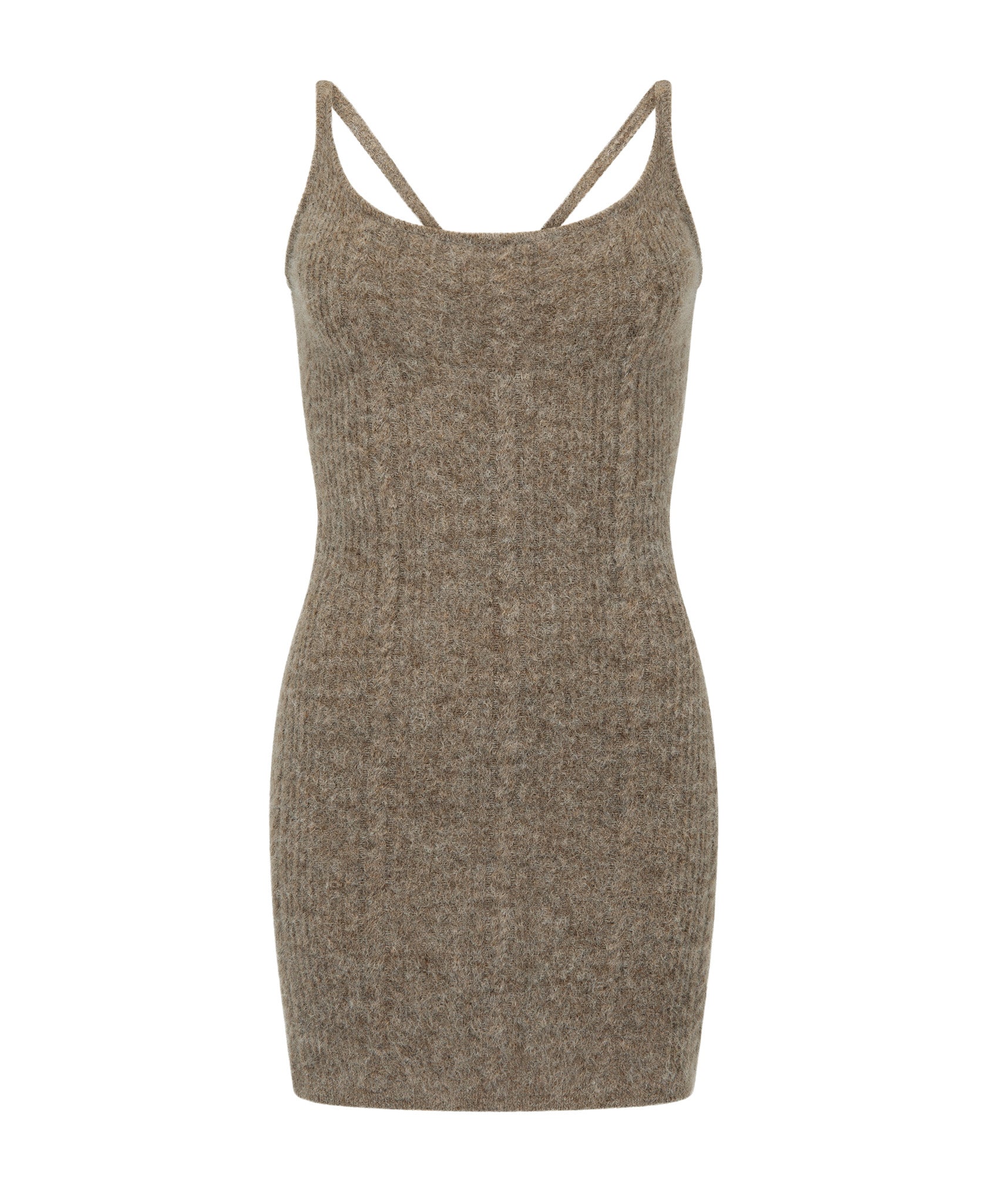knit dress nakd Knitted Ribbed Maxi Dress - Christmas Dresses - Brown