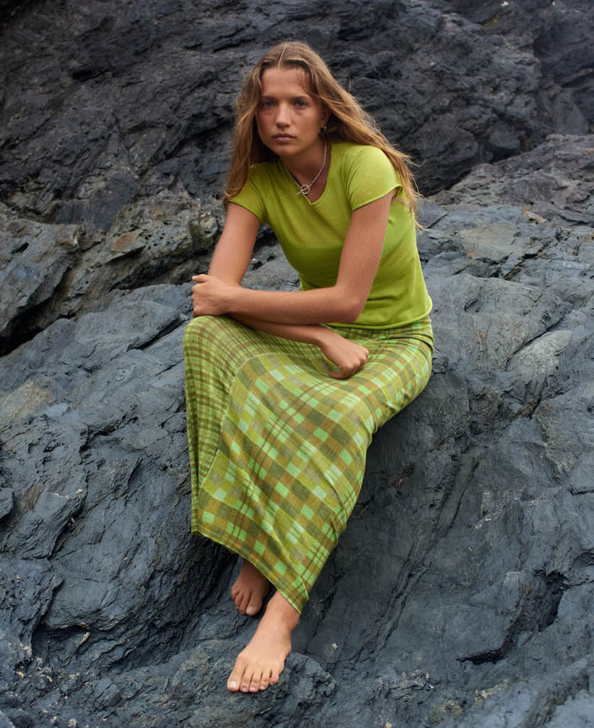 ISOLA CHECK WRAP SKIRT