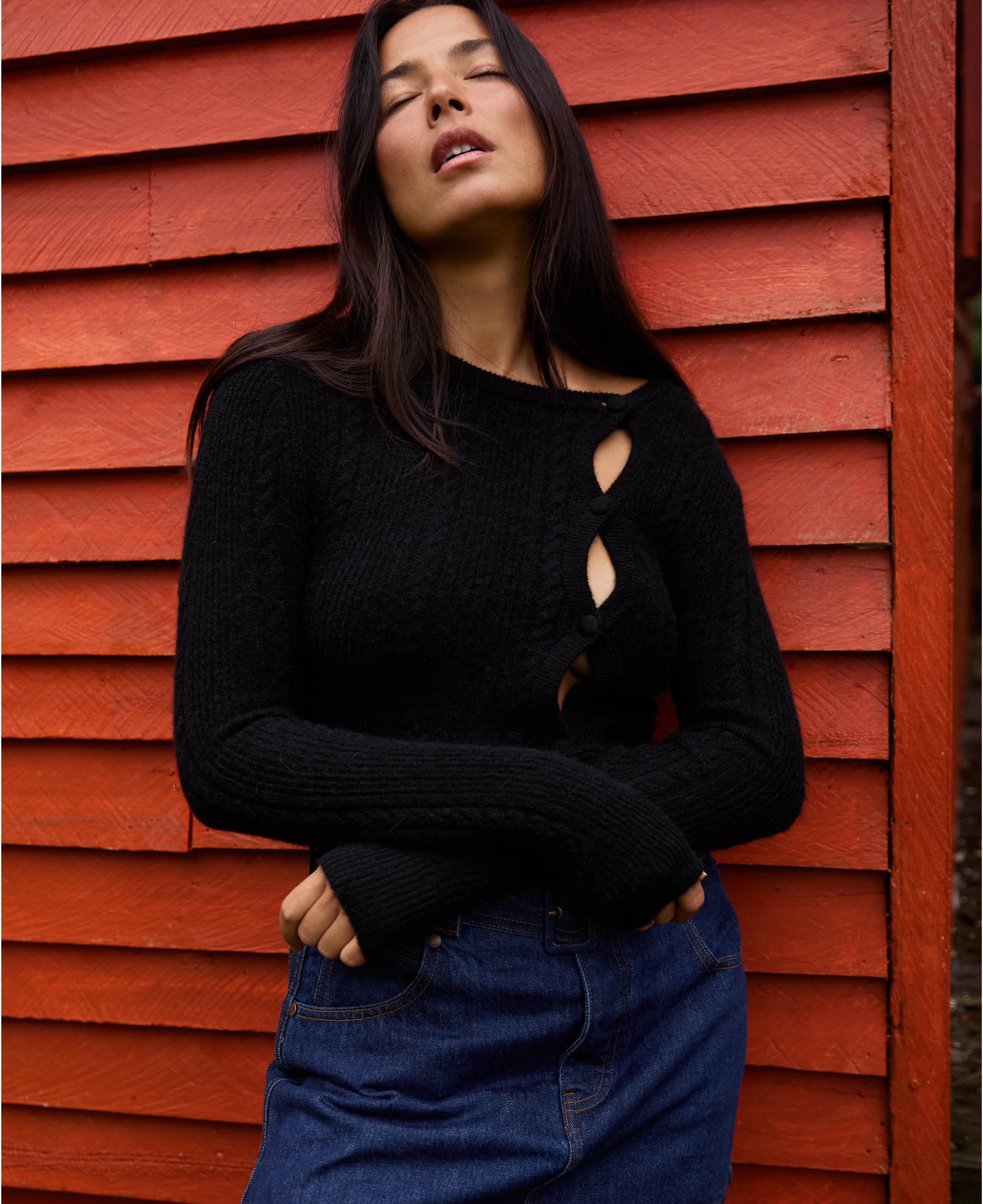 CABLE KNIT WOOL CARDIGAN