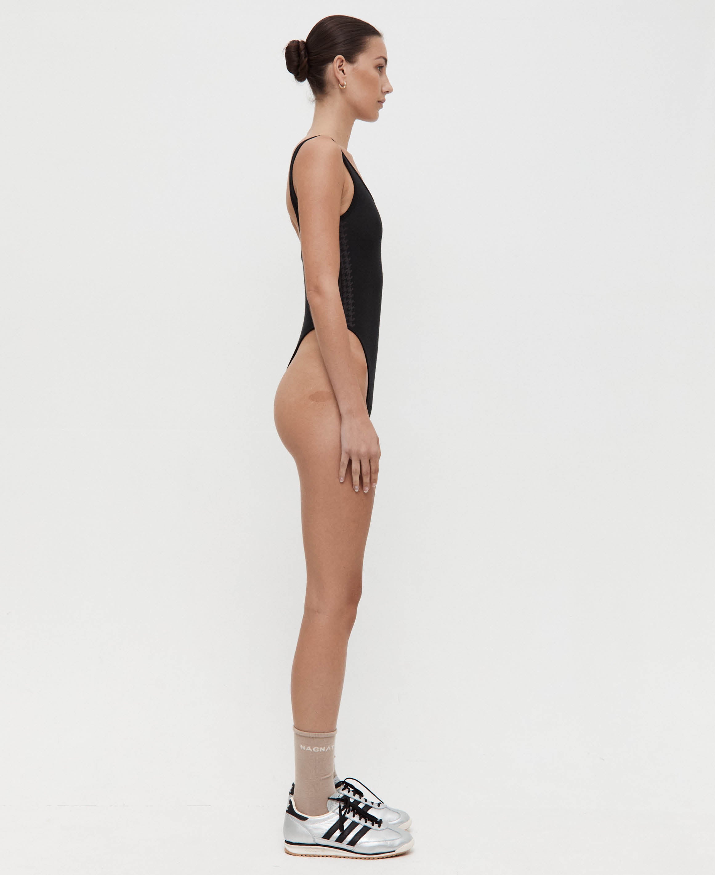 HOUNDSTOOTH WOOL BODYSUIT