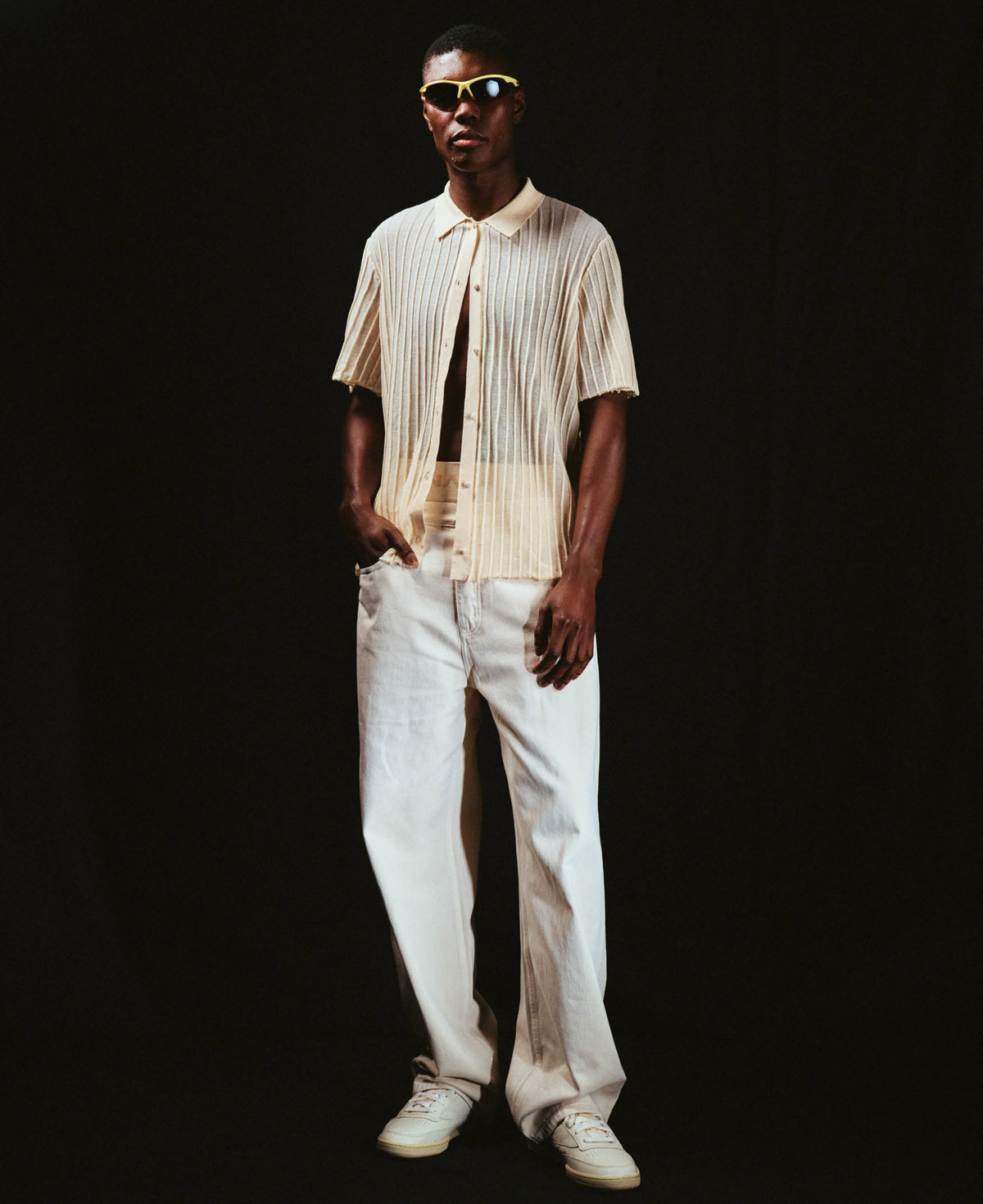 SHEER PINTUCK SHIRT
