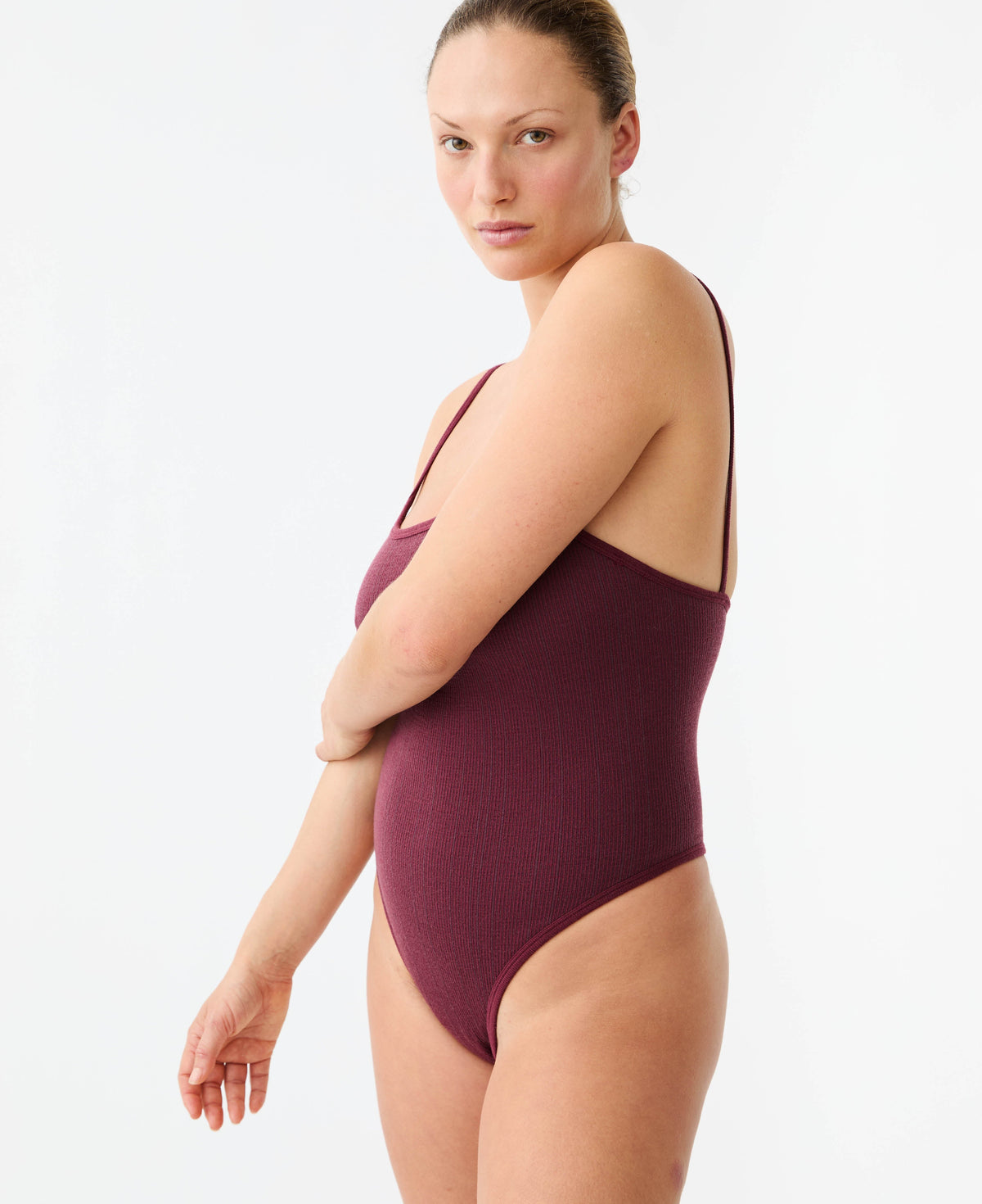 PINSTRIPE WOOL BODYSUIT