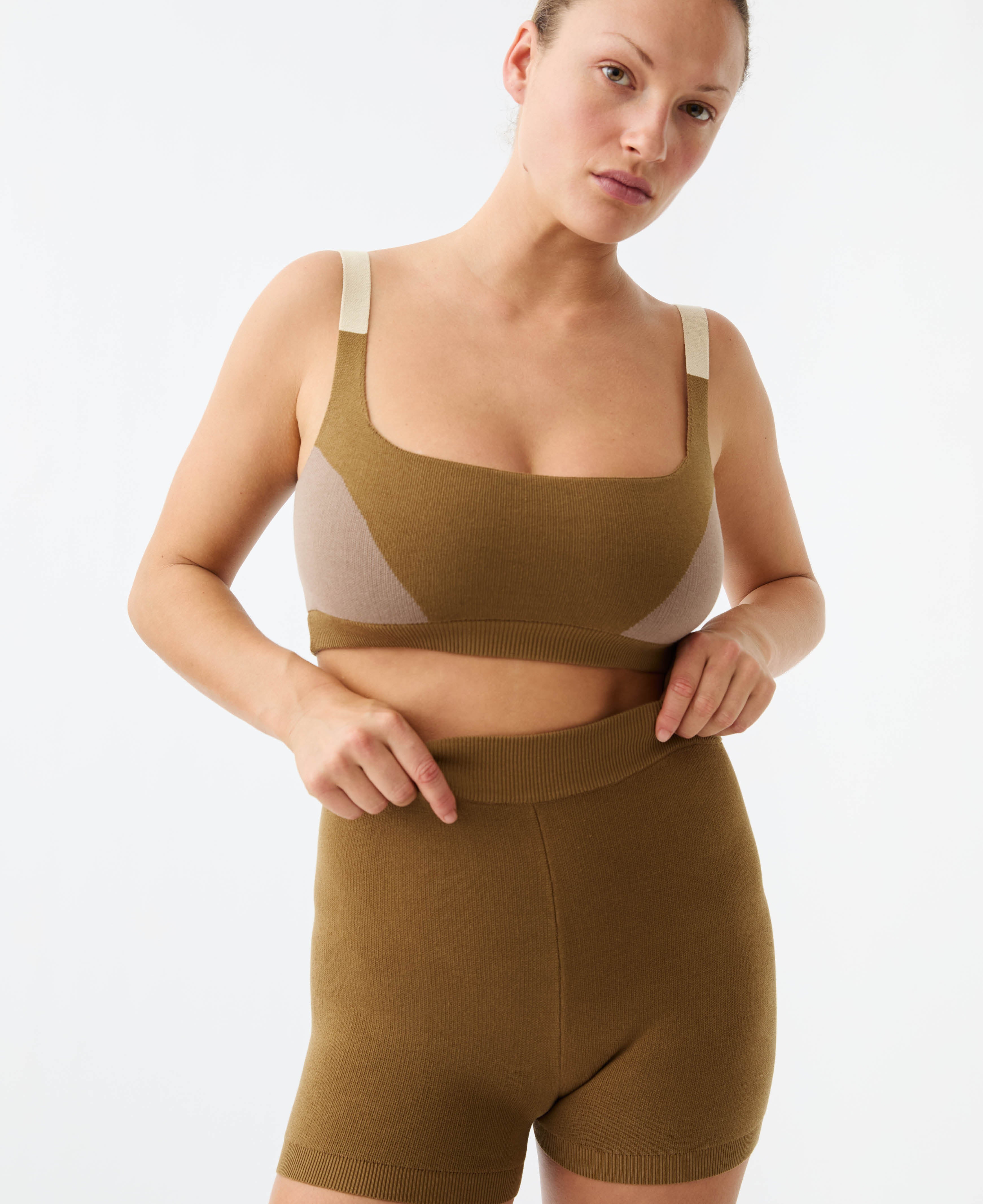 ORGANIC COLOUR BLOCK BRALET