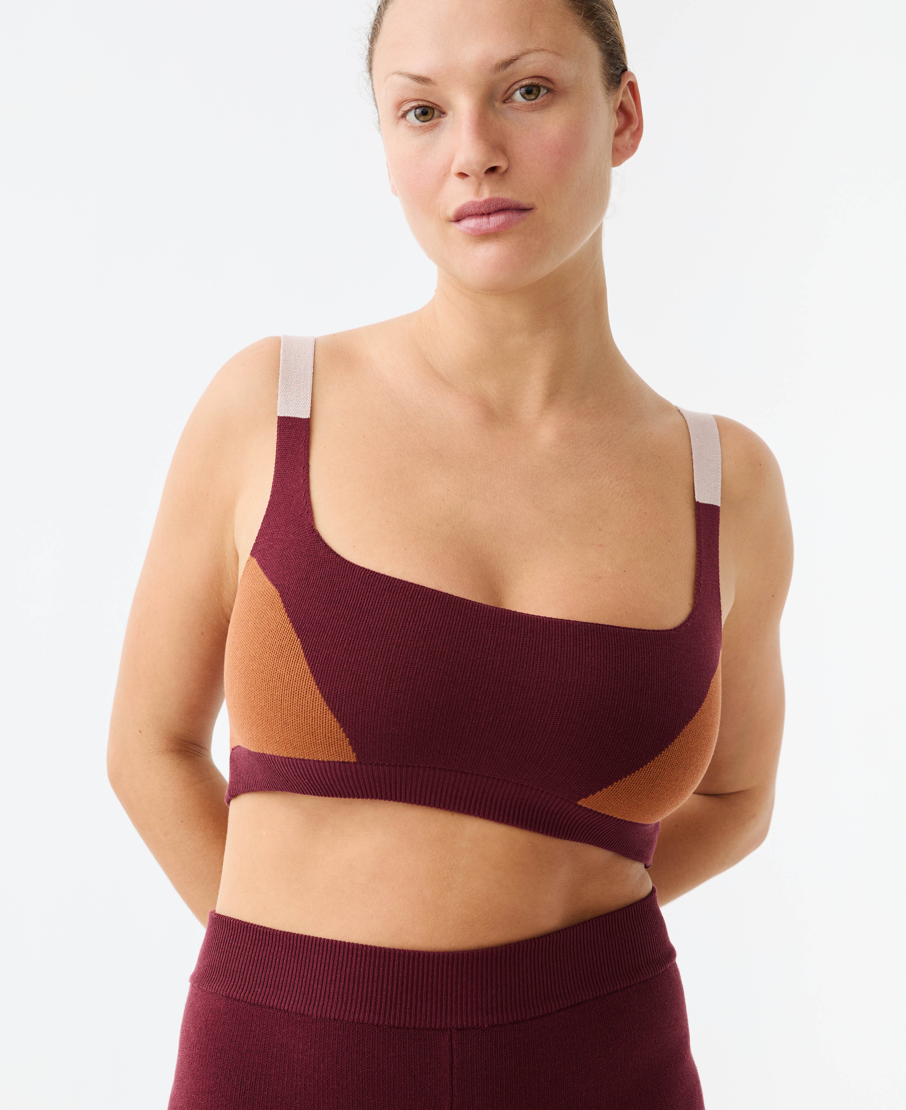 ORGANIC COLOUR BLOCK BRALET