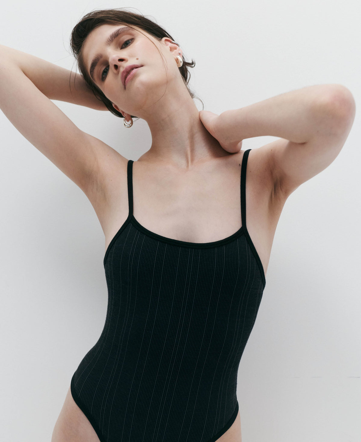 PINSTRIPE WOOL BODYSUIT