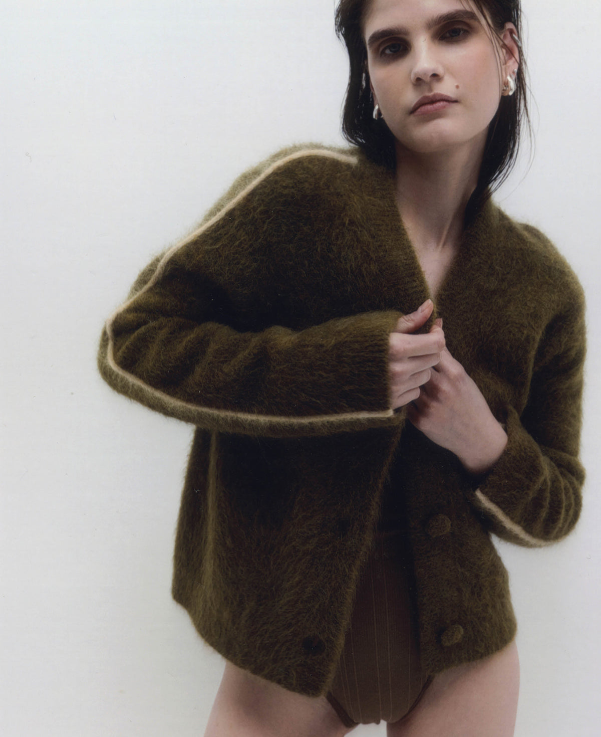 BRUSHED ALPACA CARDIGAN