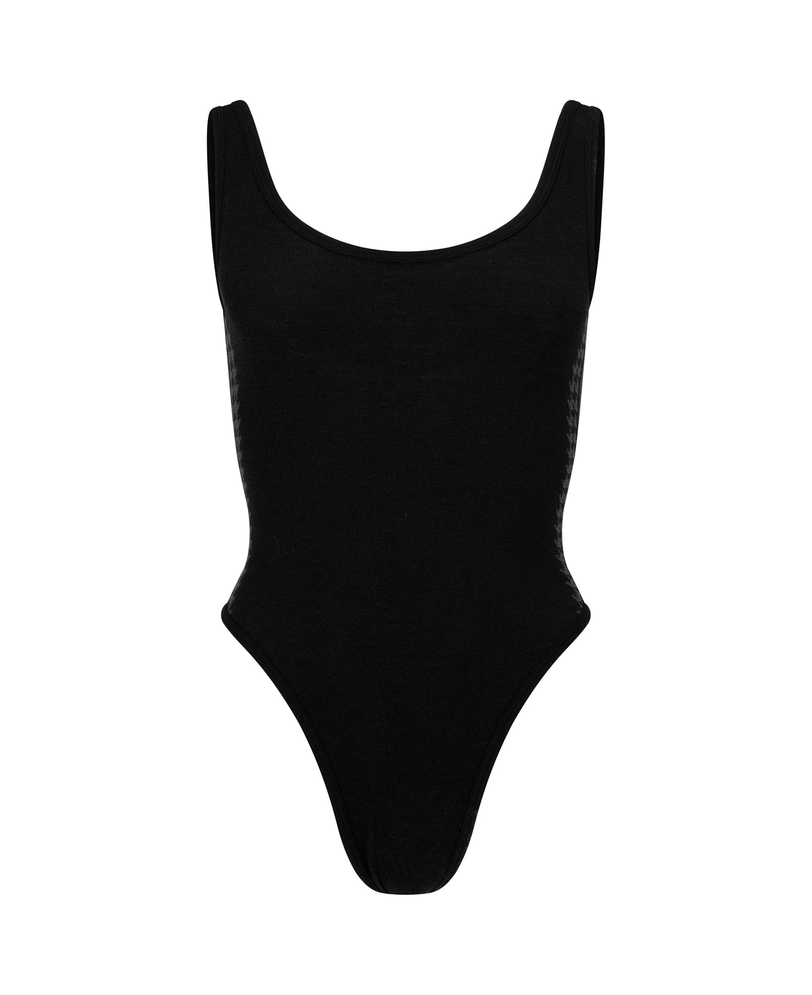 HOUNDSTOOTH WOOL BODYSUIT