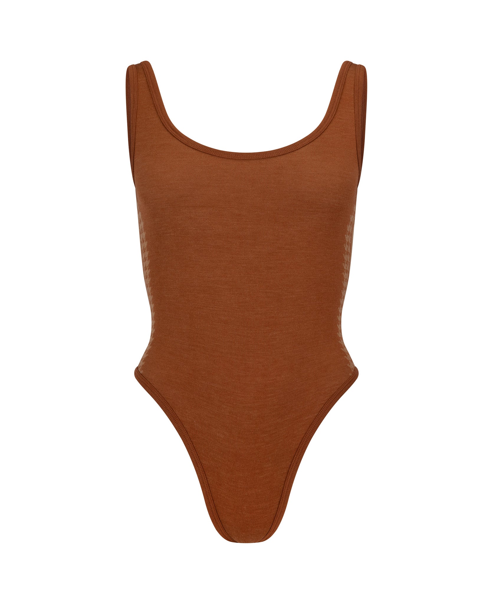 HOUNDSTOOTH WOOL BODYSUIT