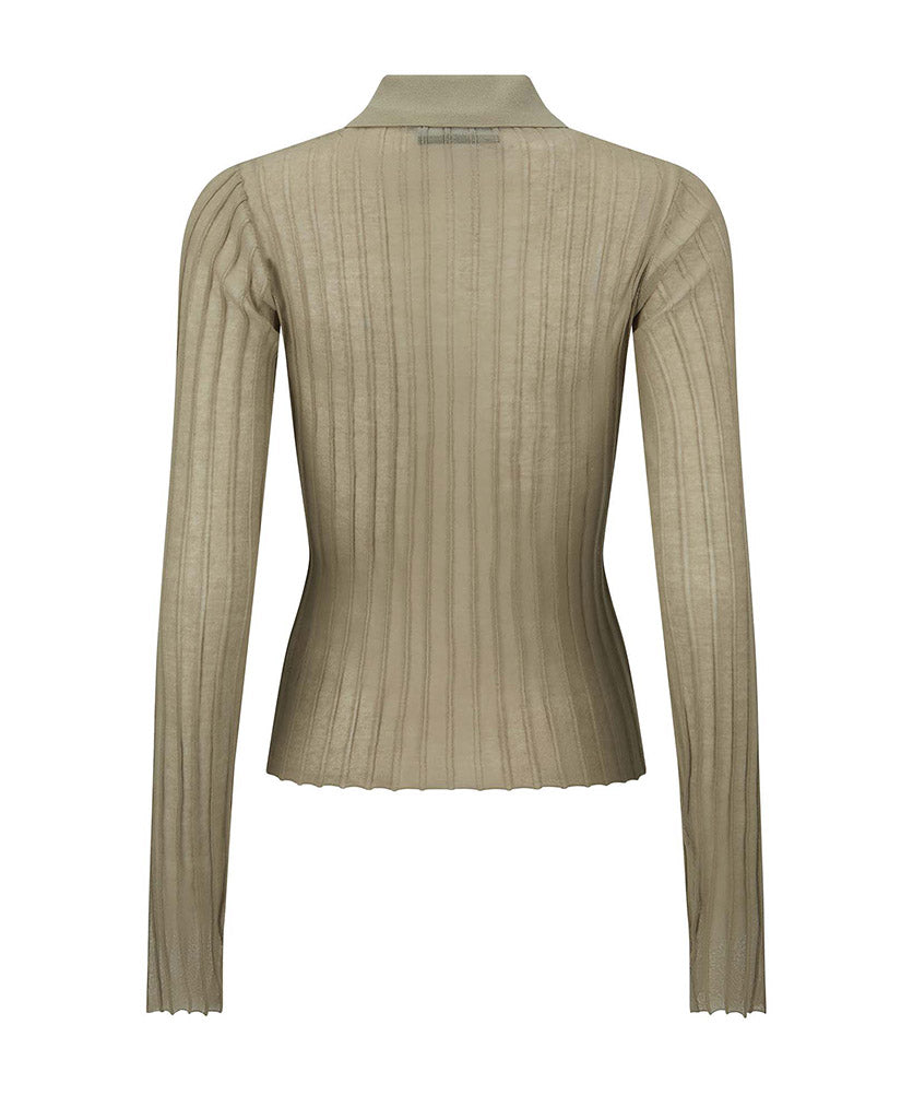 SHEER PINTUCK LONG SLEEVE