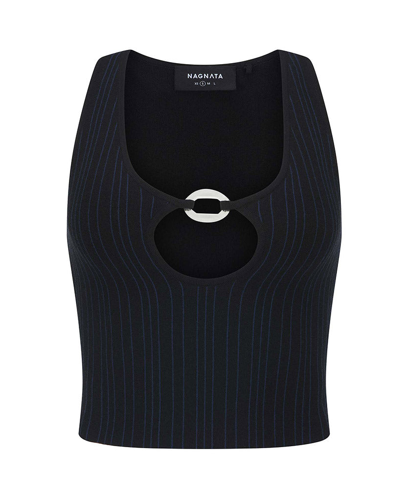 PATTY PINSTRIPE WOOL TOP