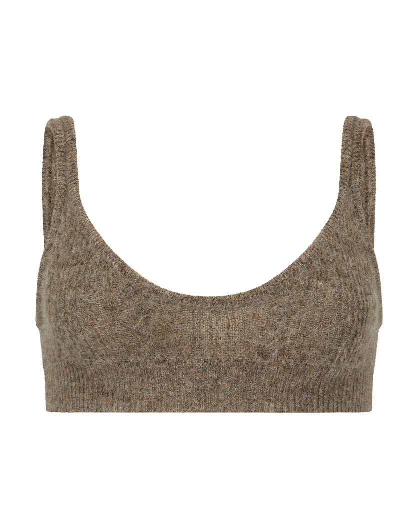 CABLE KNIT WOOL BRALET
