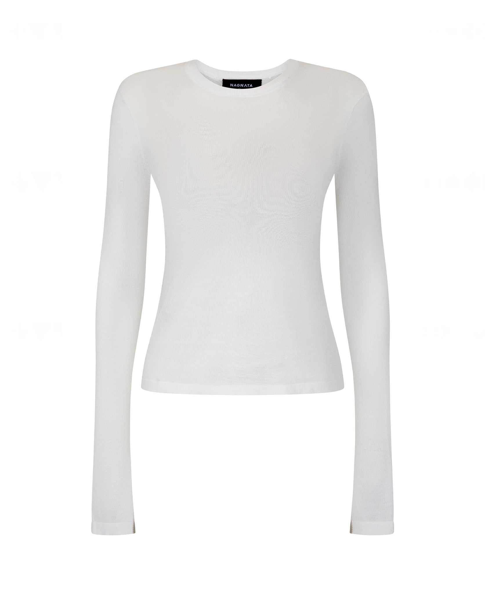 Long sleeve fashion white sheer