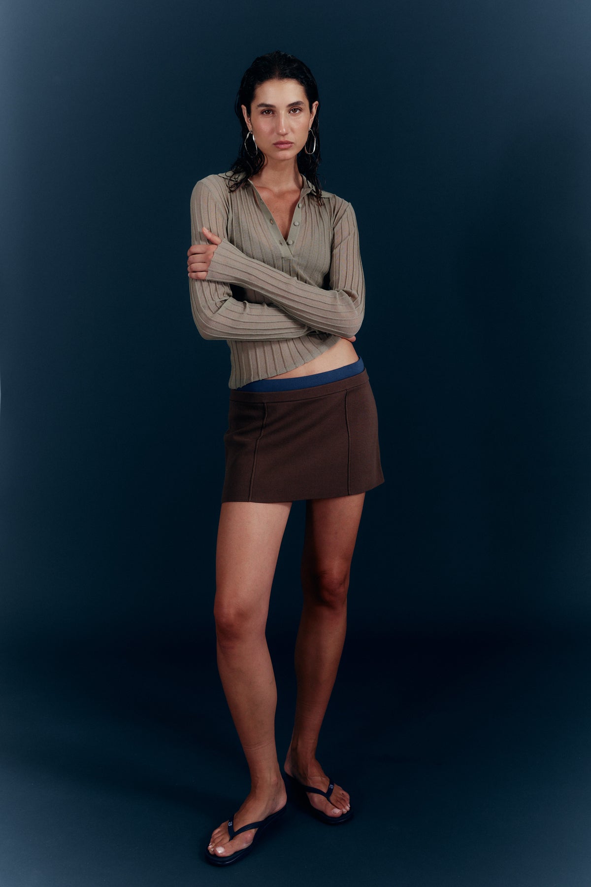 SHEER PINTUCK LONG SLEEVE