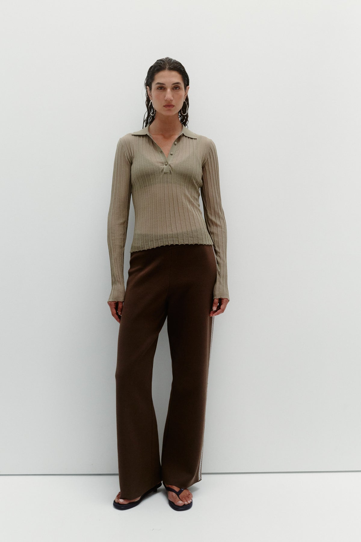 SHEER PINTUCK LONG SLEEVE