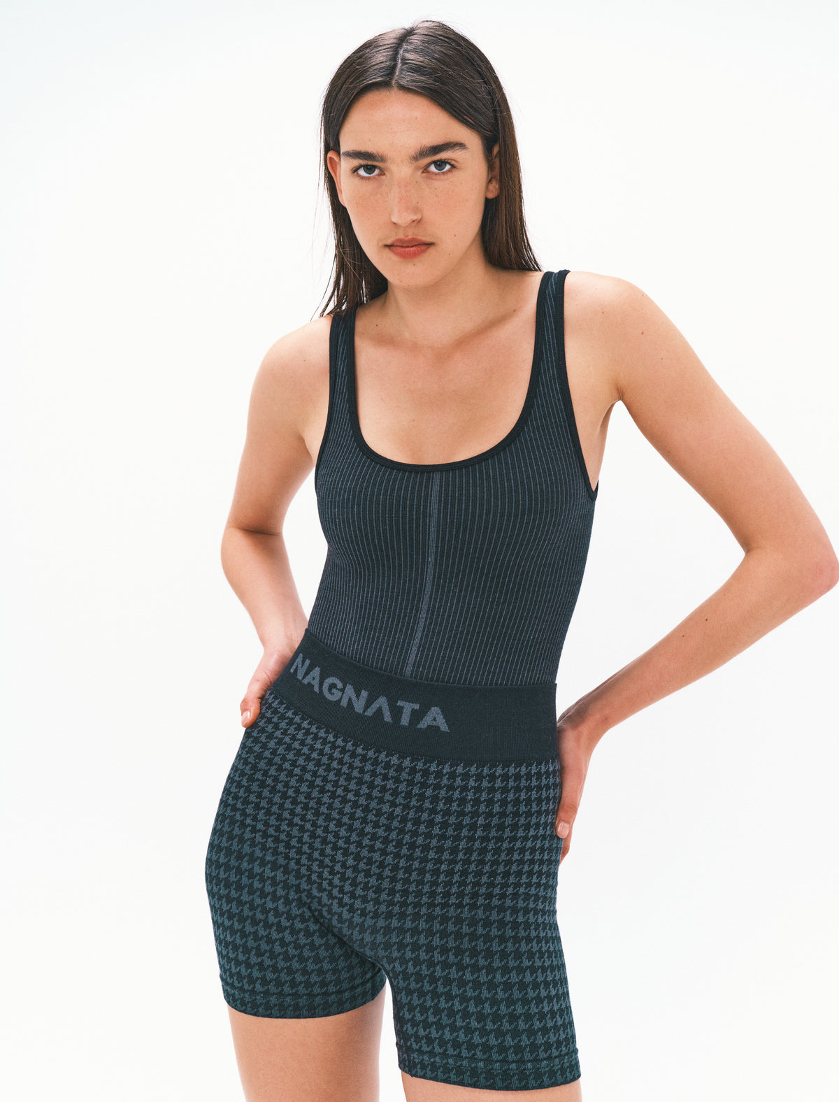 HOUNDSTOOTH WOOL MINI SHORT