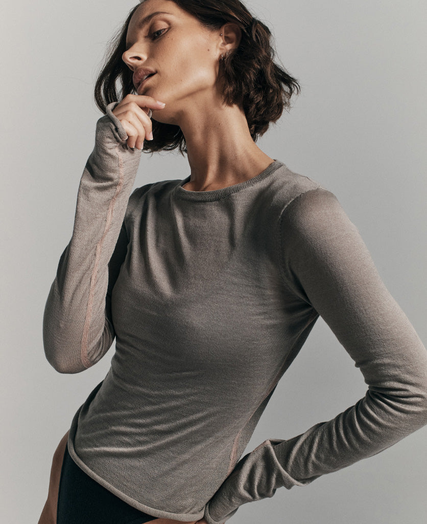 SHEER ESSENTIALS LONG SLEEVE TOP