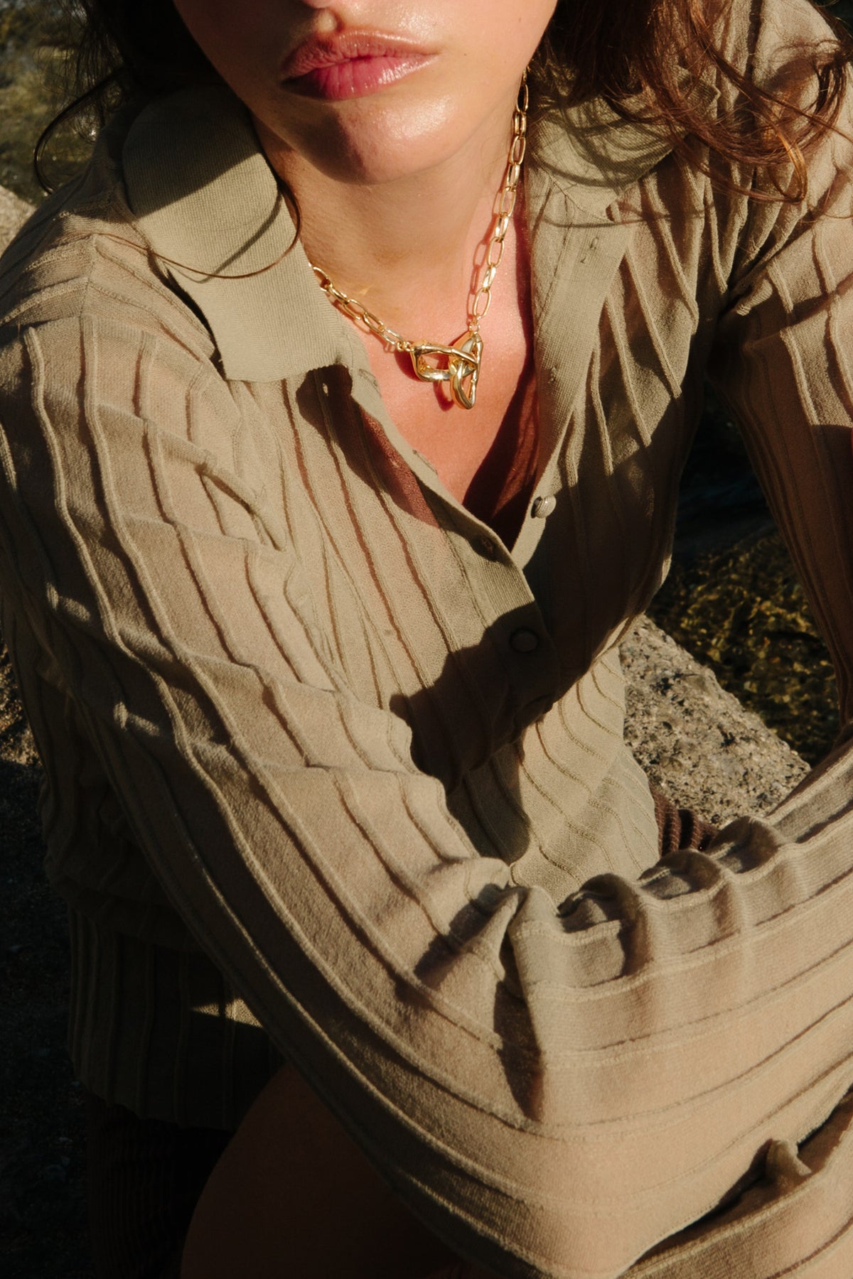 SHEER PINTUCK LONG SLEEVE