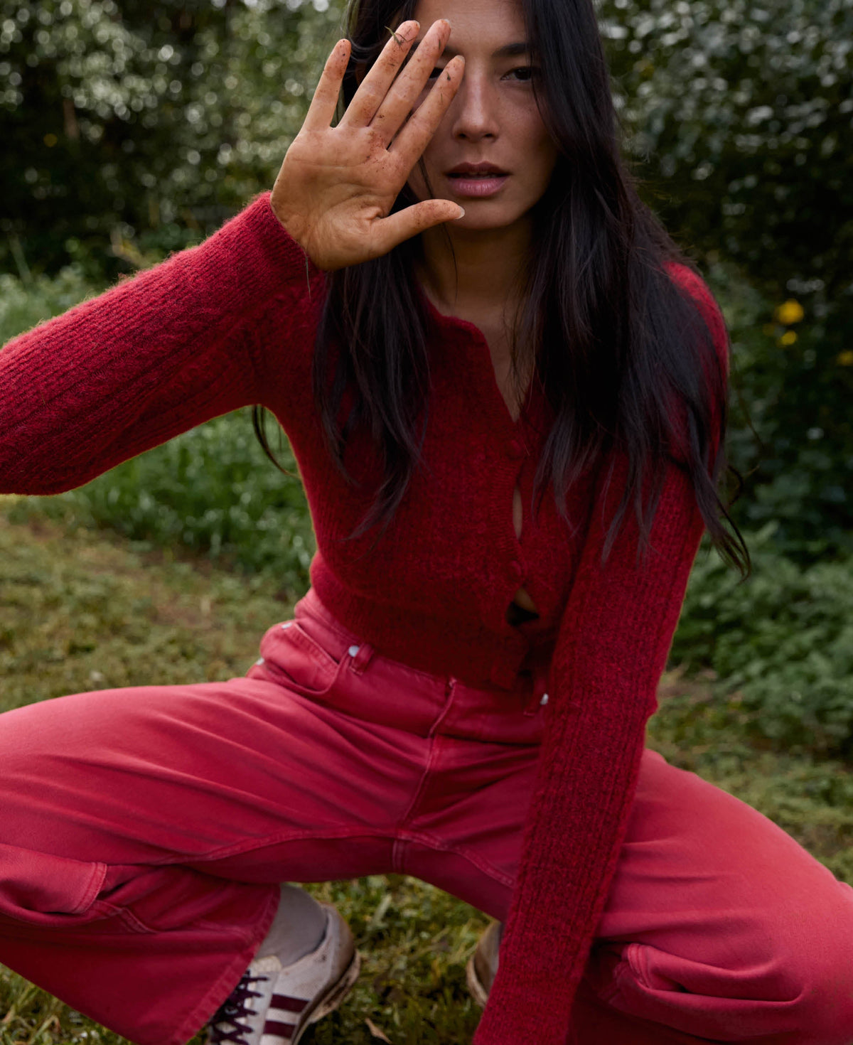 CABLE KNIT WOOL CARDIGAN