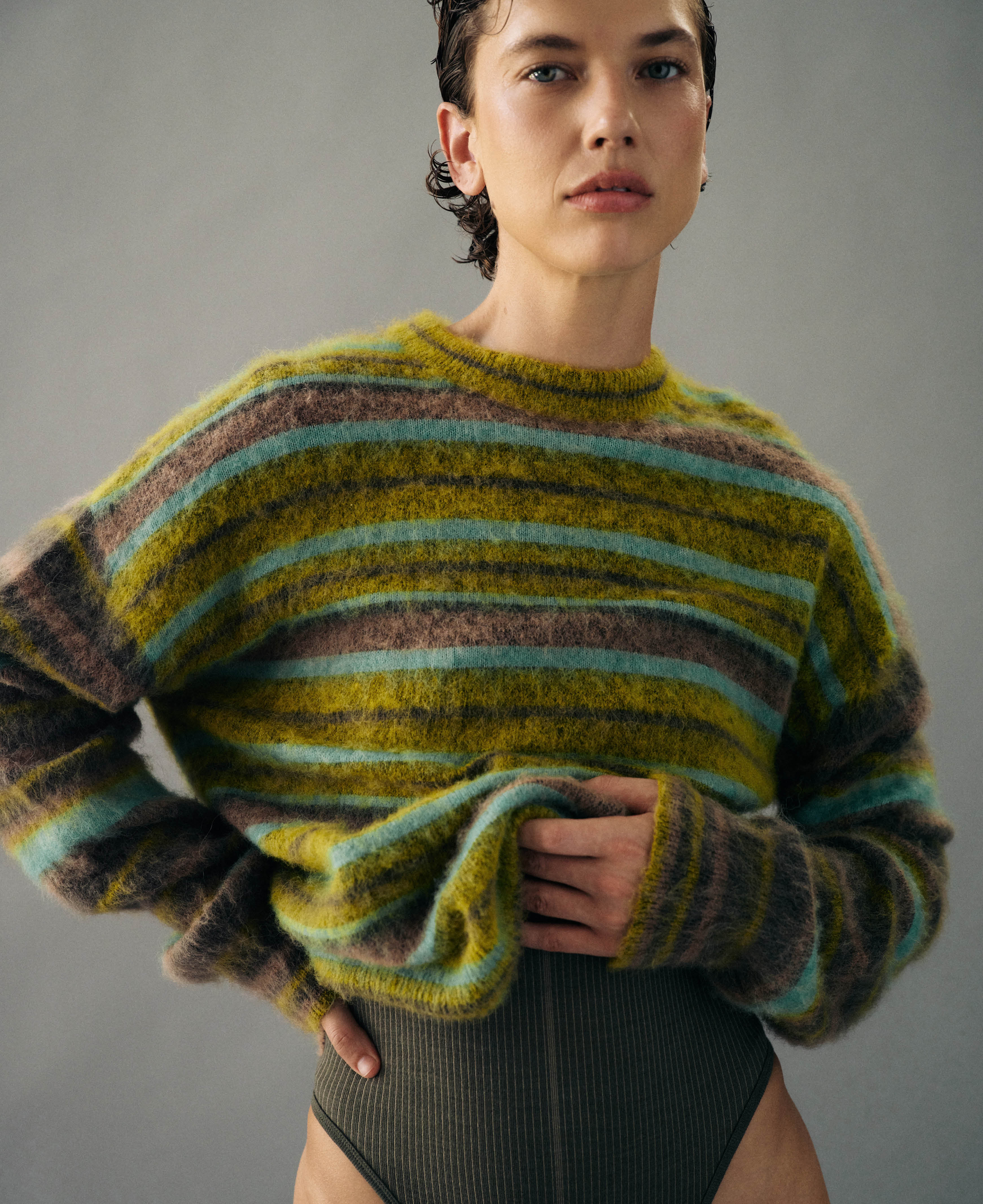 ALPACA STRIPE SWEATER