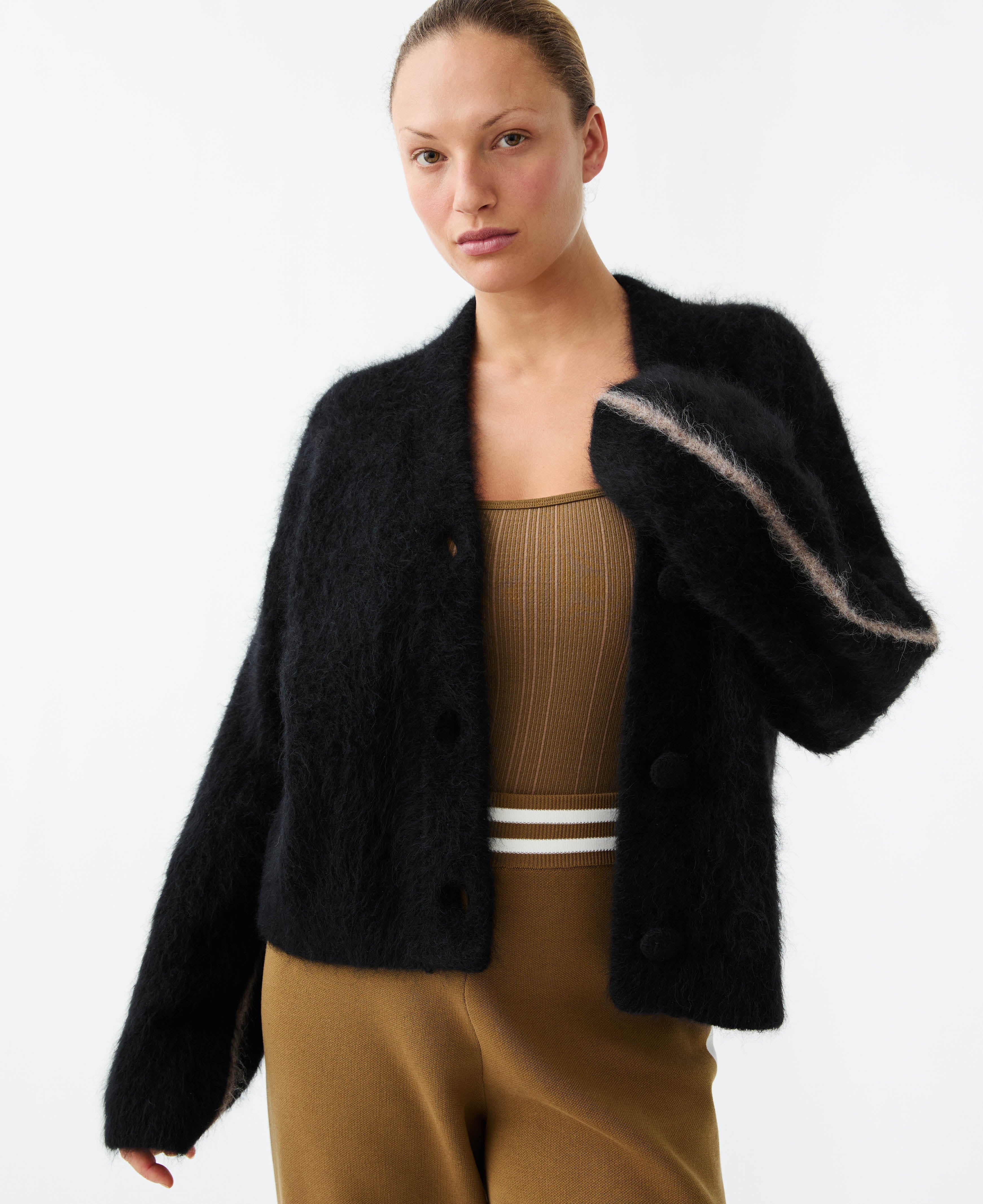 BRUSHED ALPACA CARDIGAN