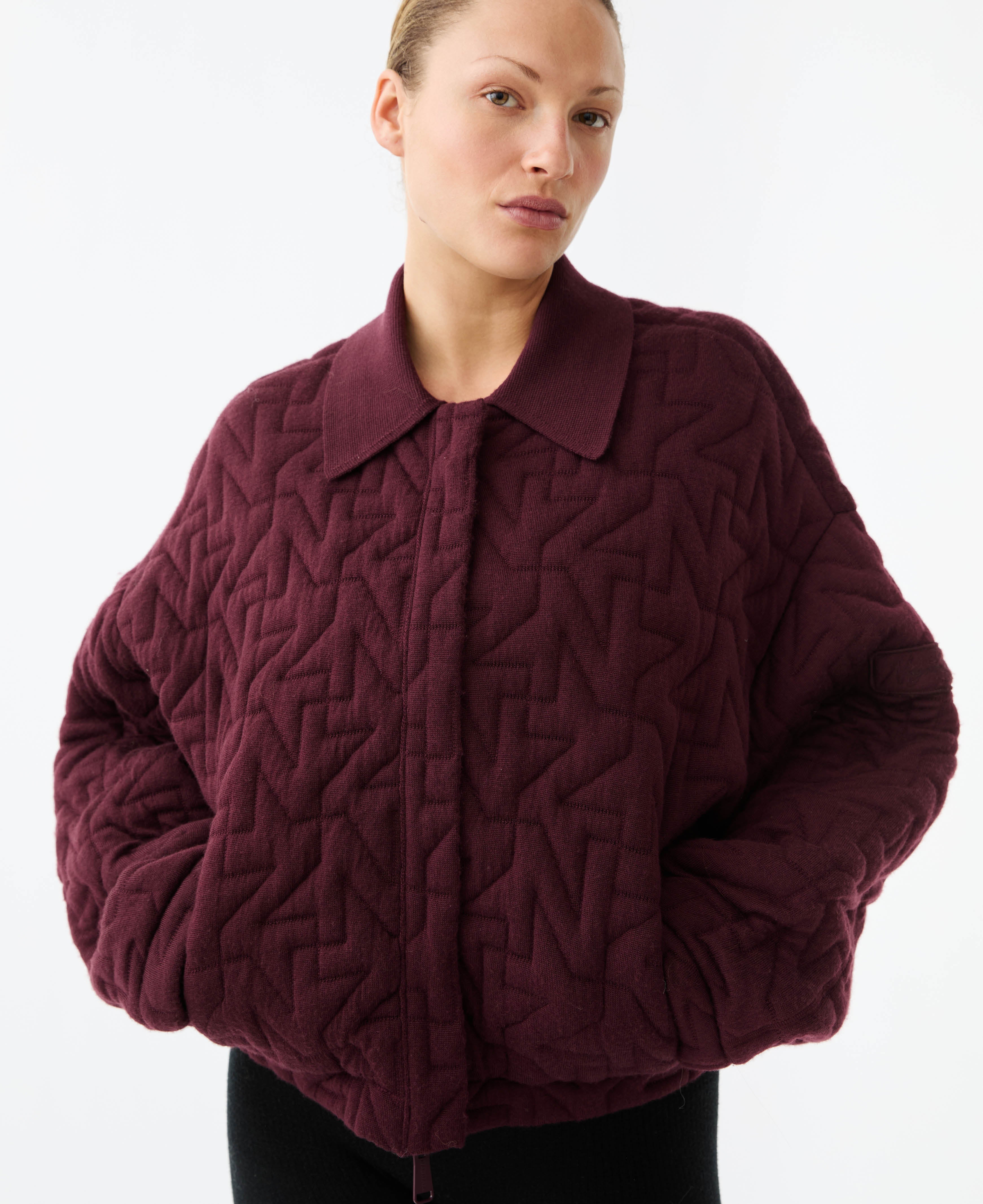 WOOL QUILTED BOMBER