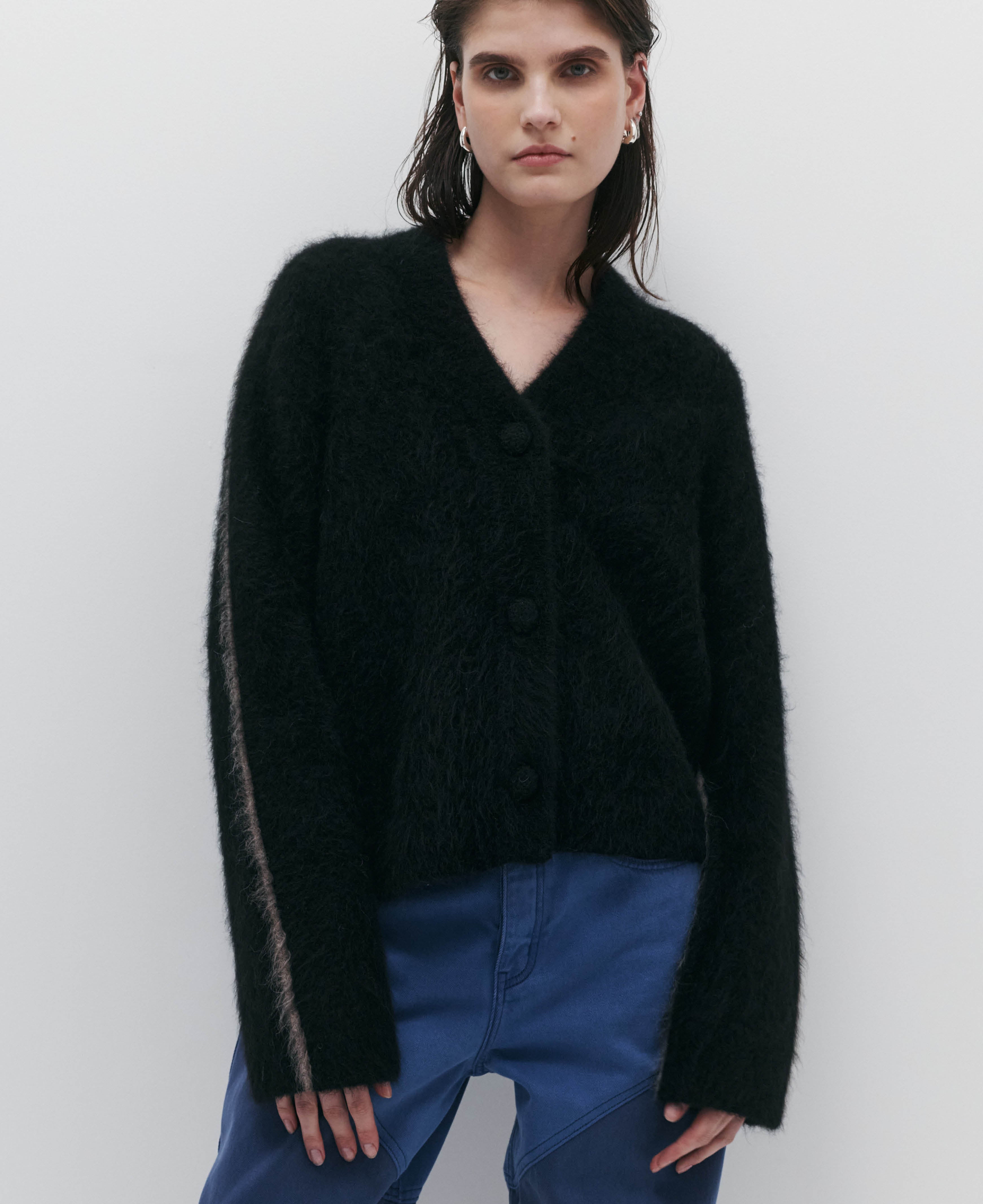 BRUSHED ALPACA CARDIGAN