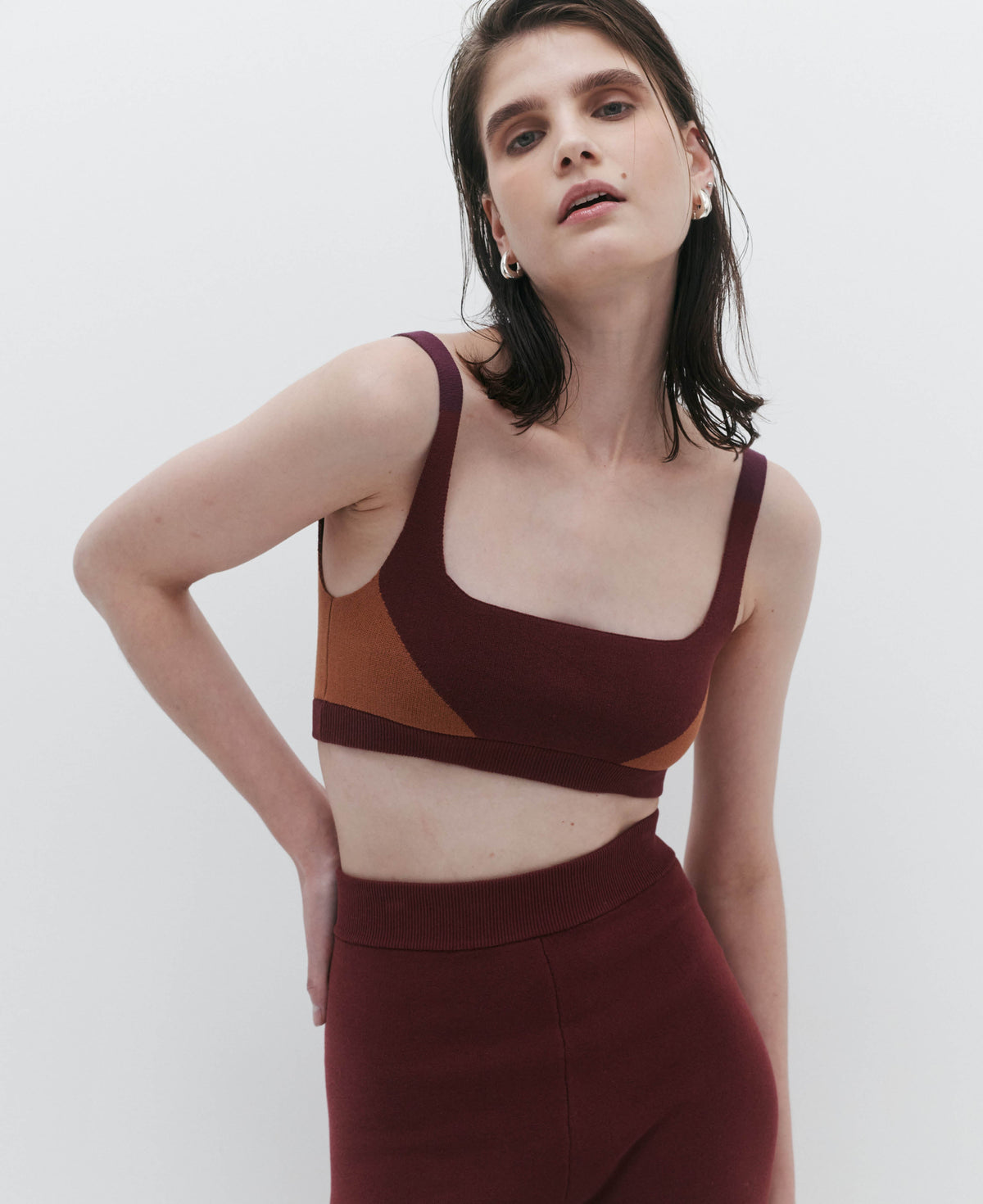 ORGANIC COLOUR BLOCK BRALET