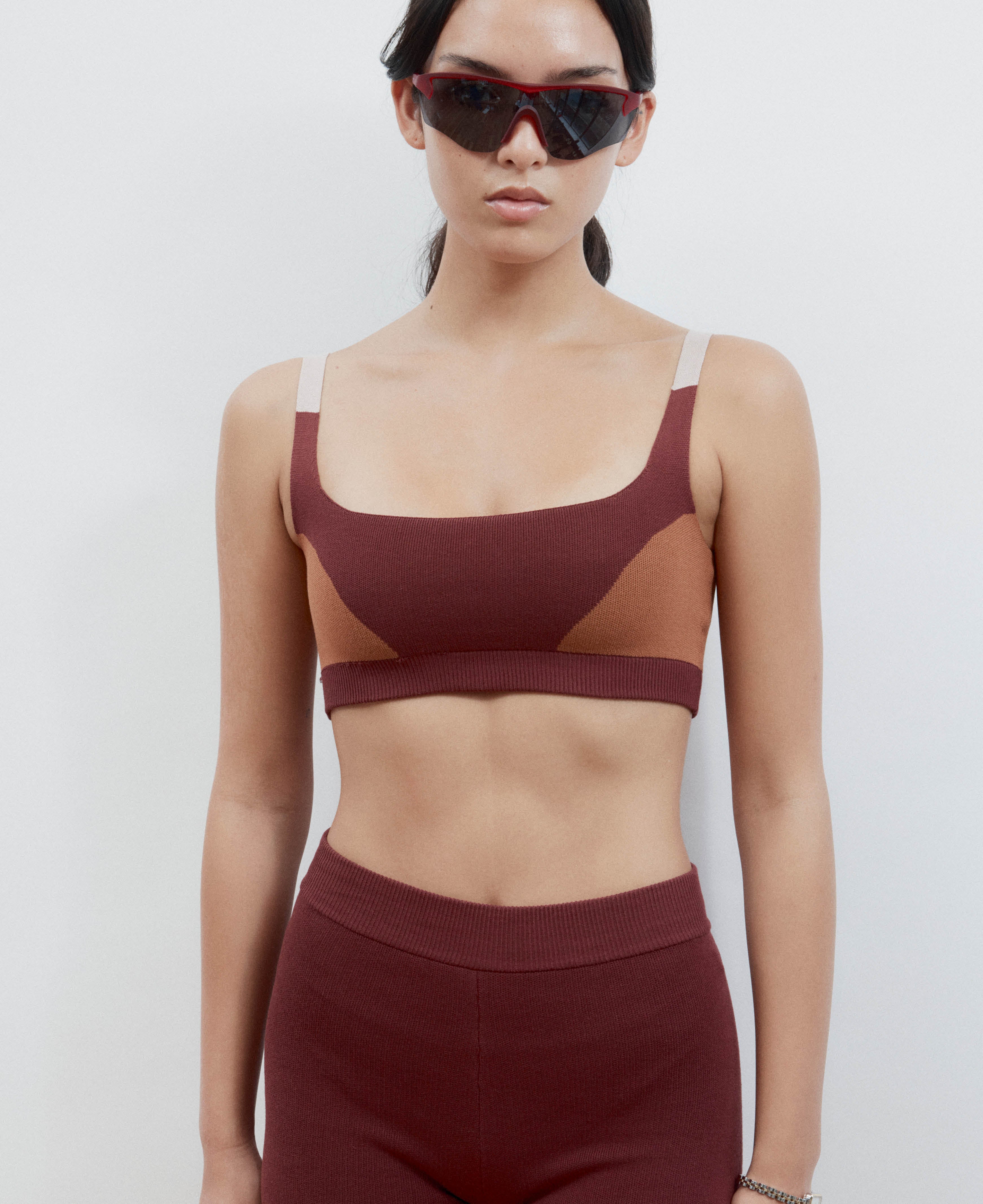 ORGANIC COLOUR BLOCK BRALET
