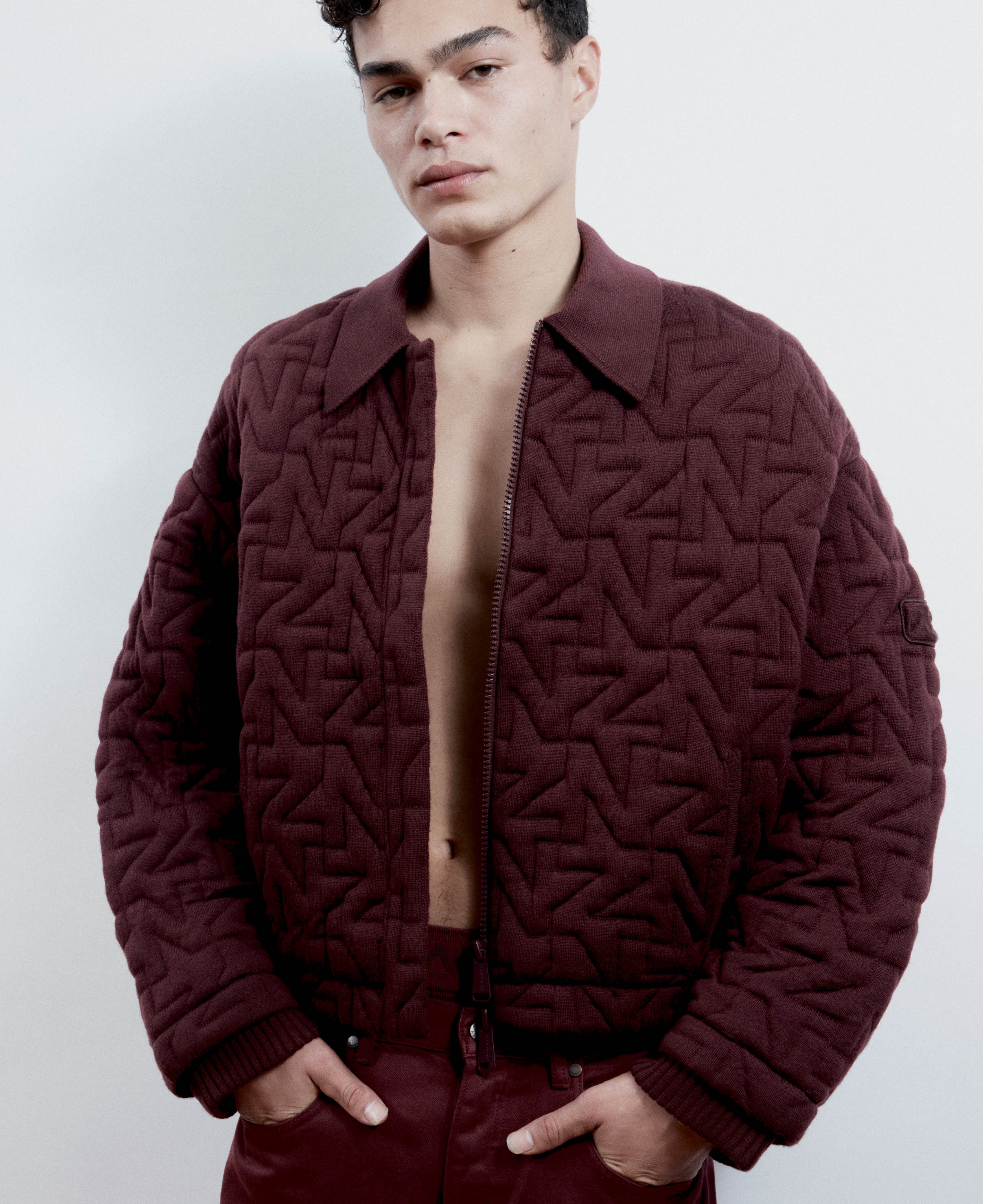 WOOL QUILTED BOMBER