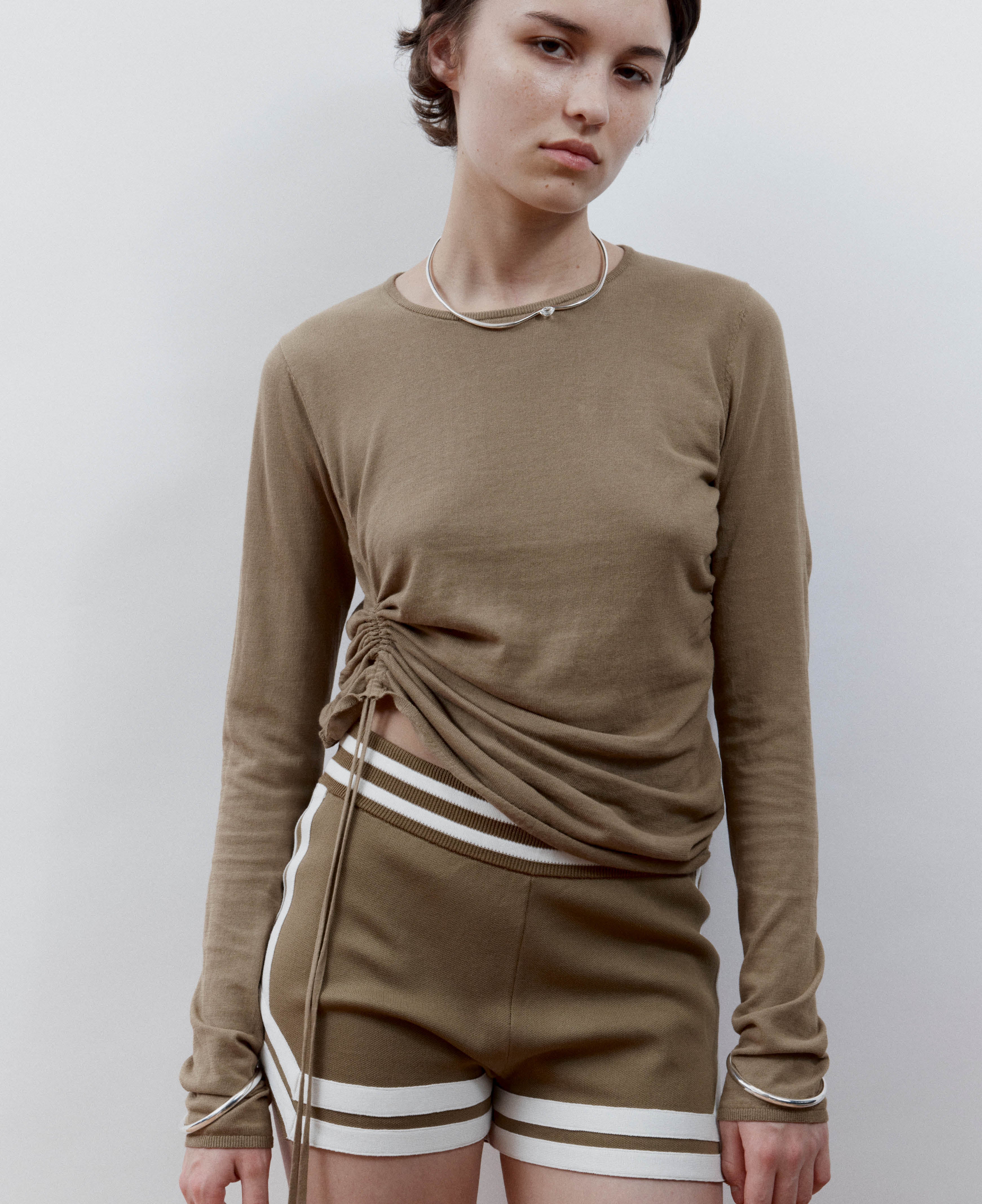 ORGANIC RUCHED LONG SLEEVE
