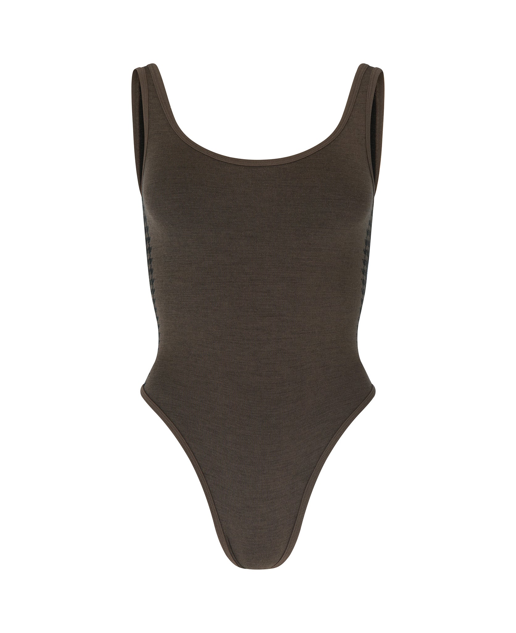 HOUNDSTOOTH WOOL BODYSUIT