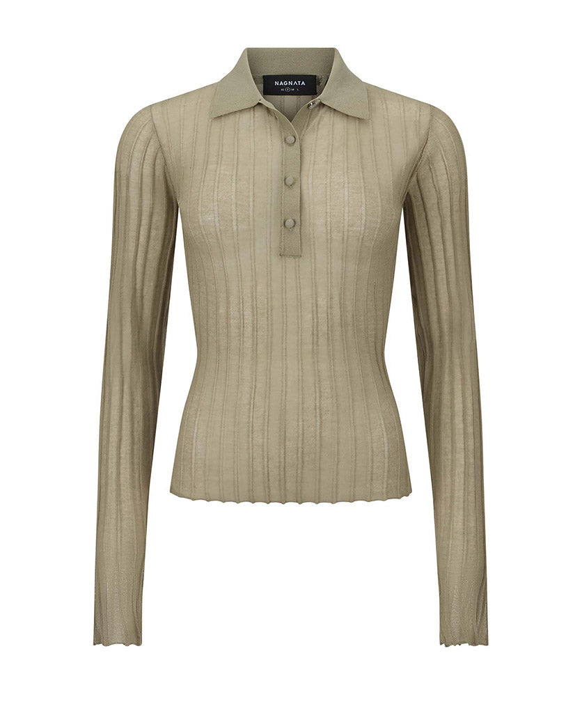 SHEER PINTUCK LONG SLEEVE