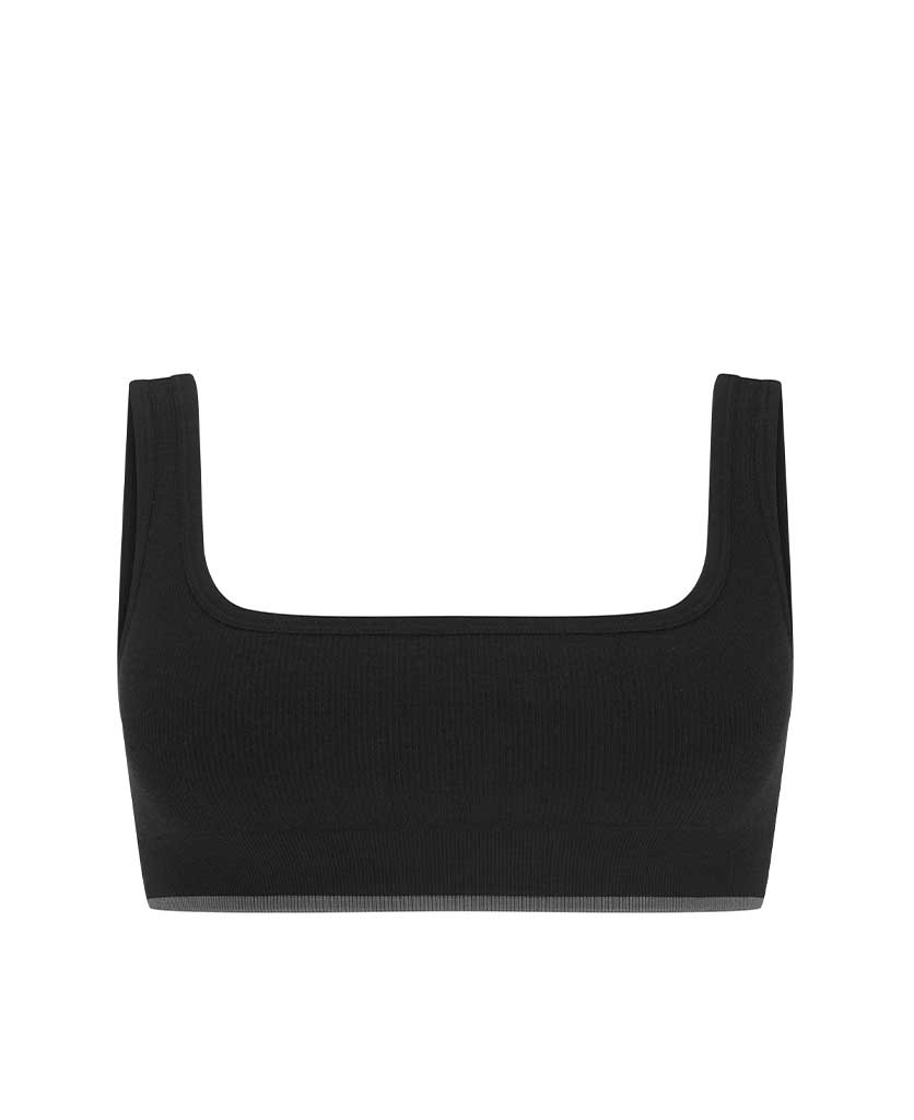 FINE RIB WOOL BRALET