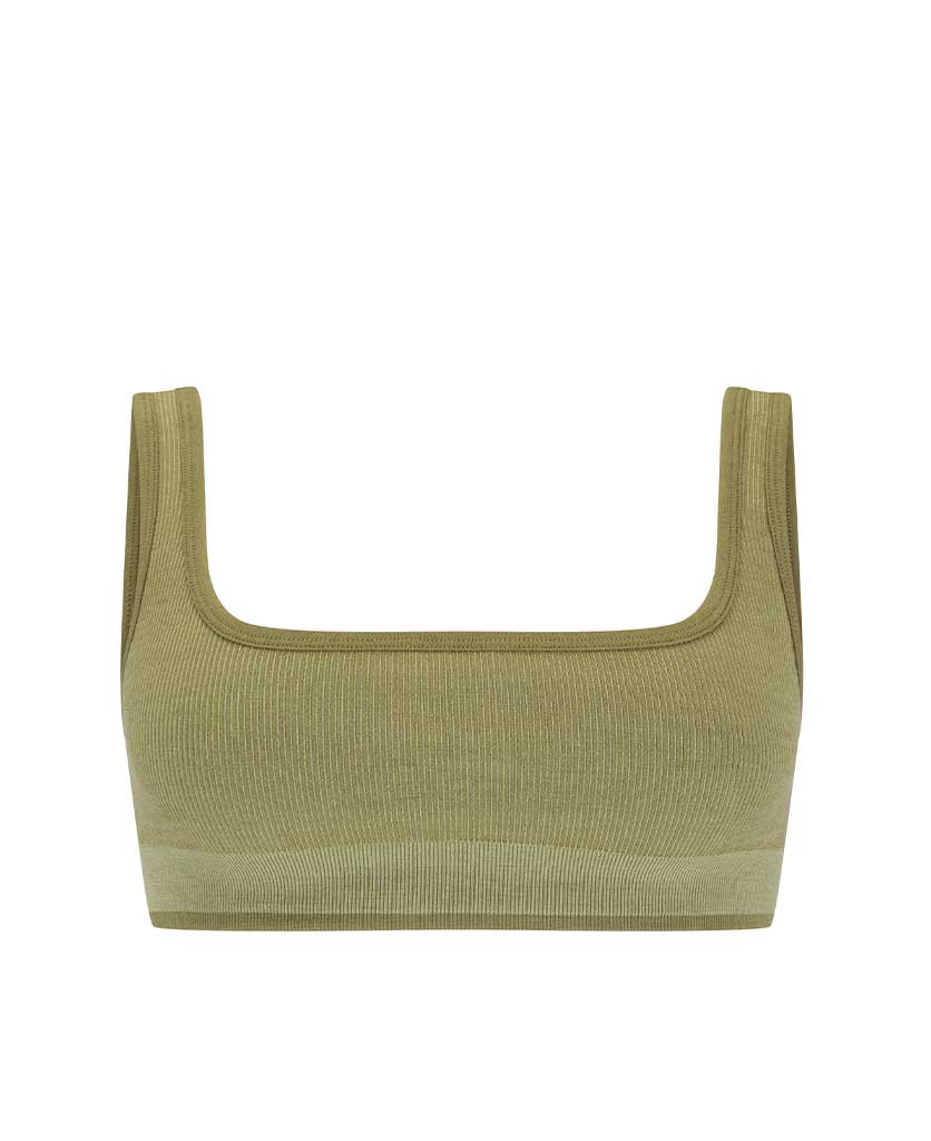FINE RIB WOOL BRALET